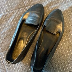 Carlo Pazolino Black Leather Loafers made in Italy size 39